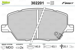 Valeo 302201 - Brzdové platničky -