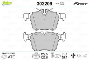 Valeo 302209 - Brzdové platničky -