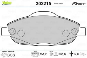 Valeo 302215 - Brzdové platničky -
