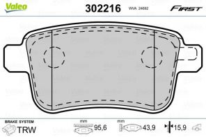 Valeo 302216 - Brzdové platničky -