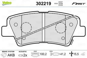 Valeo 302219 - Brzdové platničky -