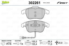 Valeo 302261 - Brzdové platničky -
