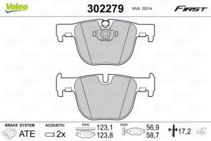 Valeo 302279 - Brzdové platničky -