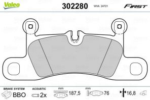 Valeo 302280 - Brzdové platničky -