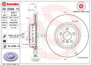 Brembo 09.D096.13 - Brzdový kotúč
