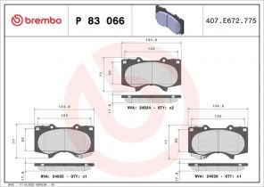 Brembo P 83 066X - Brzdové platničky -