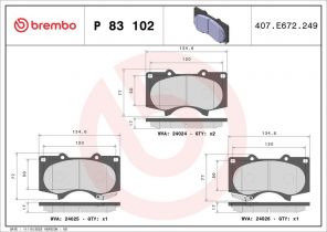Brembo P 83 102X - Brzdové platničky -
