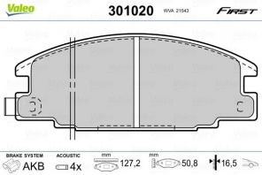 Valeo 301020 - Brzdové platničky -