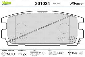 Valeo 301024 - Brzdové platničky -