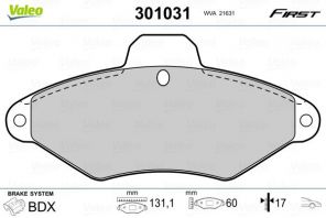 Valeo 301031 - Brzdové platničky -