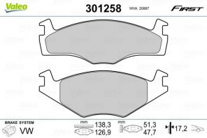 Valeo 301258 - Brzdové platničky -