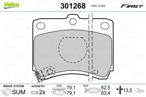 Valeo 301268 - Brzdové platničky -