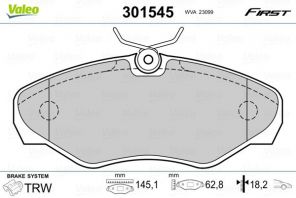 Valeo 301545 - Brzdové platničky -