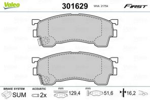 Valeo 301629 - Brzdové platničky -