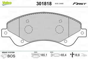 Valeo 301818 - Brzdové platničky -