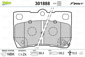 Valeo 301888 - Brzdové platničky -