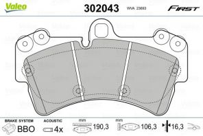 Valeo 302043 - Brzdové platničky -