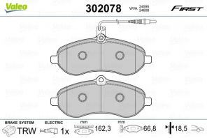Valeo 302078 - Brzdové platničky -