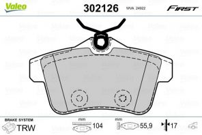 Valeo 302126 - Brzdové platničky -