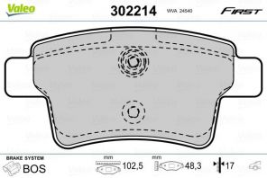 Valeo 302214 - Brzdové platničky -