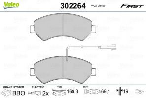 Valeo 302264 - Brzdové platničky -