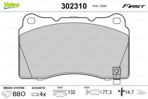 Valeo 302310 - Brzdové platničky -