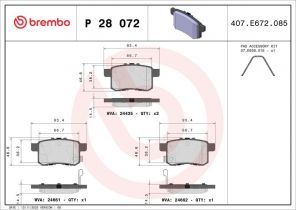 Brembo P 28 072X - Brzdové platničky -