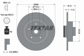 Textar 92316503 - Brzdový kotúč -