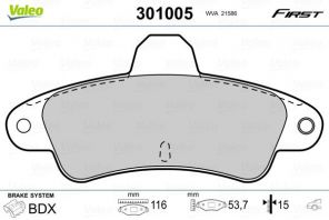 Valeo 301005 - Brzdové platničky -