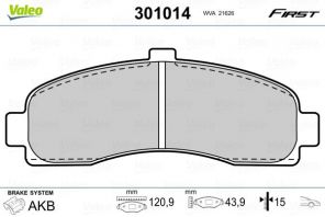 Valeo 301014 - Brzdové platničky -