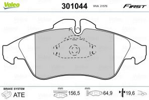 Valeo 301044 - Brzdové platničky -