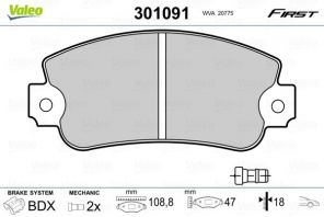 Valeo 301091 - Brzdové platničky -