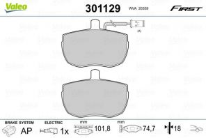 Valeo 301129 - Brzdové platničky -