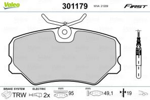 Valeo 301179 - Brzdové platničky -
