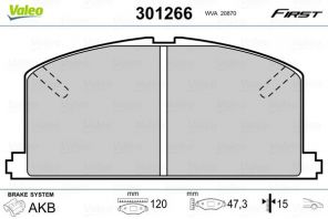 Valeo 301266 - Brzdové platničky -