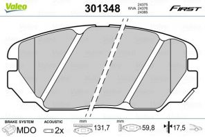 Valeo 301348 - Brzdové platničky -