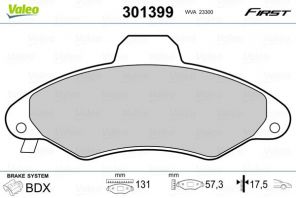 Valeo 301399 - Brzdové platničky -