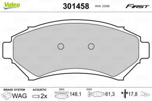 Valeo 301458 - Brzdové platničky -