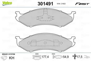 Valeo 301491 - Brzdové platničky -