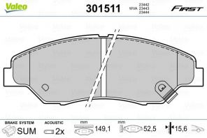 Valeo 301511 - Brzdové platničky -