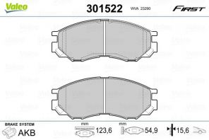 Valeo 301522 - Brzdové platničky -