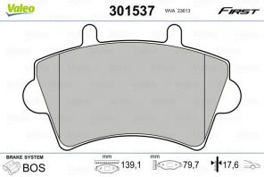 Valeo 301537 - Brzdové platničky -
