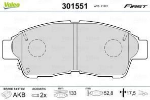Valeo 301551 - Brzdové platničky -