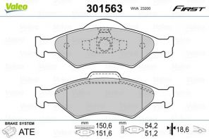 Valeo 301563 - Brzdové platničky -