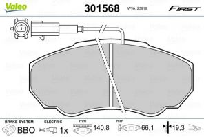 Valeo 301568 - Brzdové platničky -