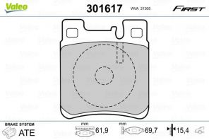 Valeo 301617 - Brzdové platničky -