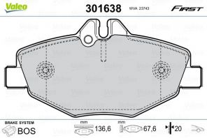 Valeo 301638 - Brzdové platničky -
