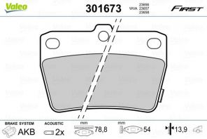 Valeo 301673 - Brzdové platničky -