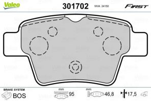 Valeo 301702 - Brzdové platničky -