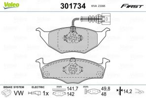 Valeo 301734 - Brzdové platničky -